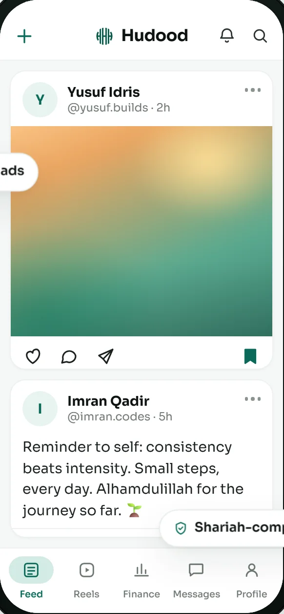 Feed & posting · preview from the public product site
